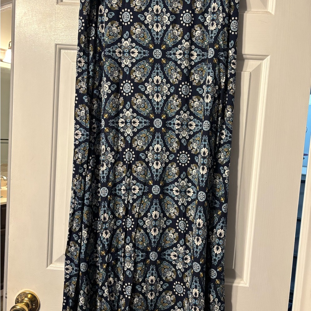 Max Studio Blue and White Floral Maxi Skirt